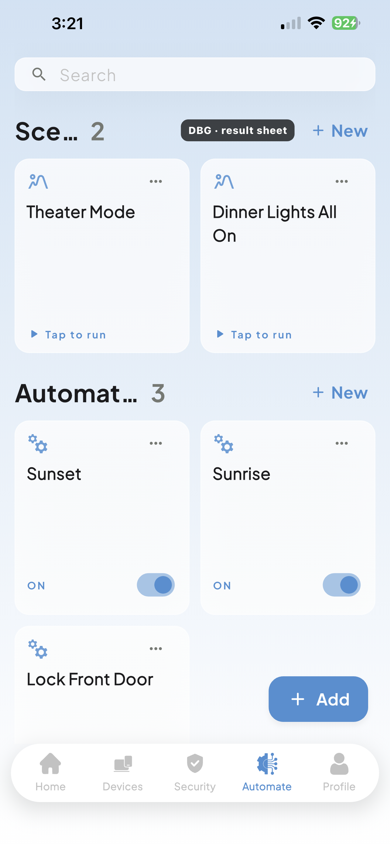 Automations - Set up routines like sunrise, sunset, and custom scenes
