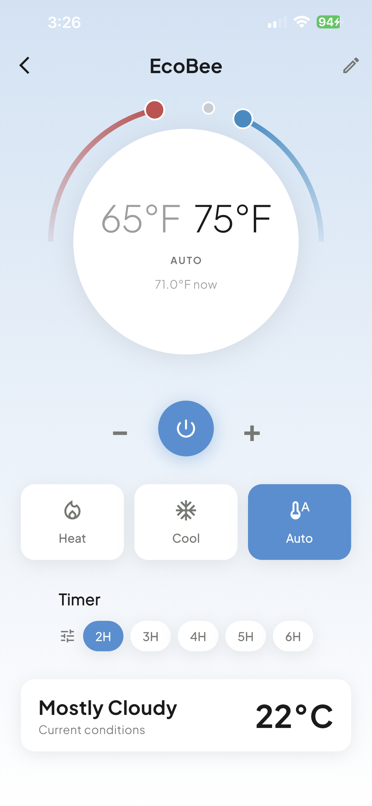 Thermostat control - EcoBee example with temperature adjustment